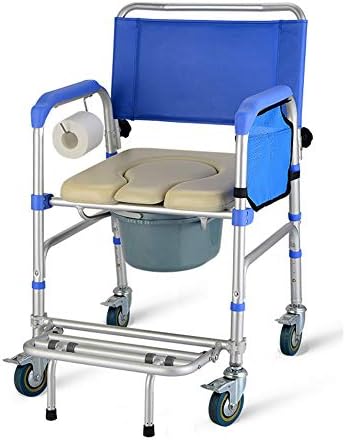 Cadeira de válvulas de chuveiro de rodas yal, banheiro móvel de cabeceira, design anti-queda cadeira