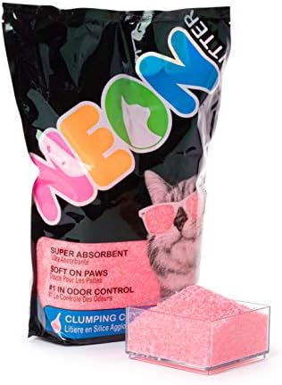 Néon agrupando sílica gel de ninhada, 4 lb, rosa