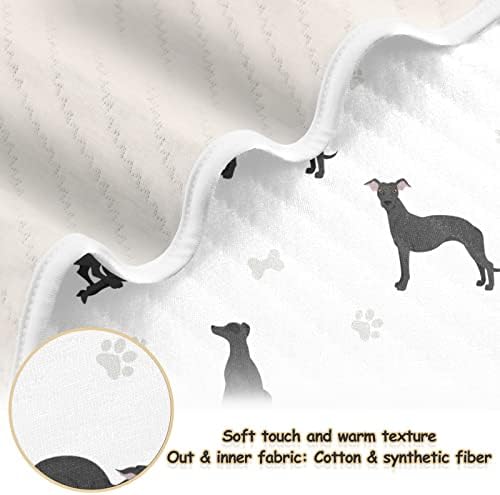 Cobertor de cães de cão chicote para bebês, recebendo cobertor, cobertor leve e macio para berço, carrinho,