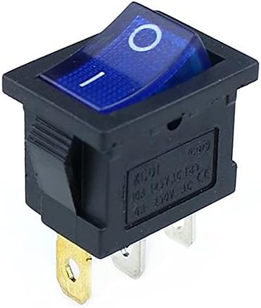 ANZOAT 1PCS KCD1 Rocker Switch Power Switch 3pin On-off 6A/10A 250V/125V AC REL AMARELO AMARELO AZUL