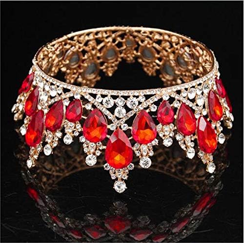 Vanias Crystal Full Circle Bridal Queen Crown Luxo Coroa de Tiara para cabelos de noiva Acessórios