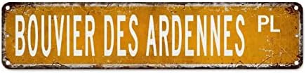 Bouvier des Ardennes Retro Metal Placa Tin Sign Bouvier des Ardennes Amante Presente Rústico Plata Chic Rustic