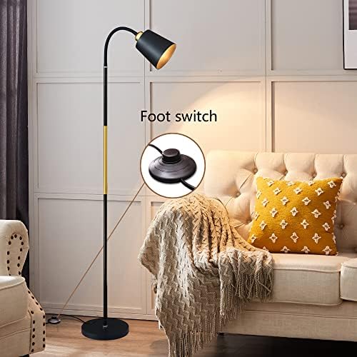 Lâmpada de piso de meaterli, lâmpada de piso industrial com lâmpada LED de 12W em 3 cores, lâmpada alta de 360