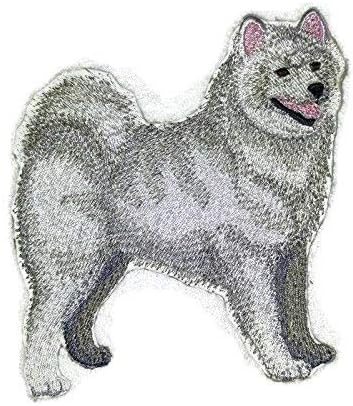 Incrível retratos de cães personalizados [samoied] Ferro bordado On/Sew Patch [5 x 4,5] [Feito nos EUA]
