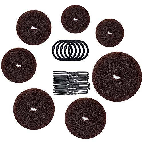 Donut Bun Baker, Tsmaddts Hair Ring Style Bun Sett com 7pcs Hair Bun Bakers 5pcs elásticos de cabelo faixas 20pcs