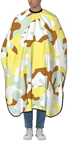 55x66 polegadas de poliéster Cabinho Cabo leve amarelo-camouflage Desert Salon Barber Cape com acessórios
