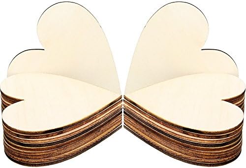 Amiga de 3,15 polegadas de madeira corações de madeira discos de madeira enfeite em forma de coração para
