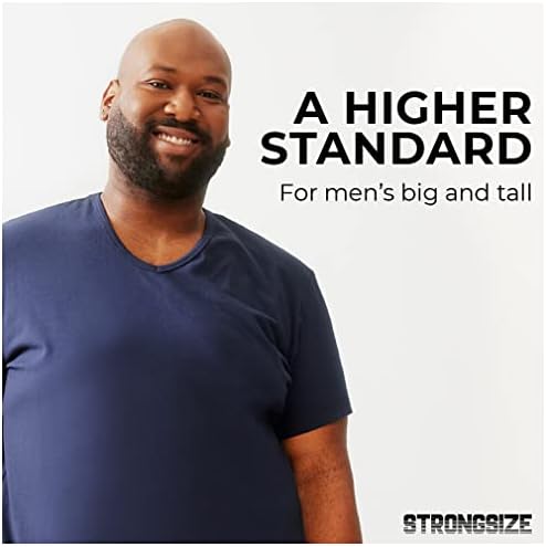 Camisetas de pescoço em V Strongsize para homens-camiseta grande e alta