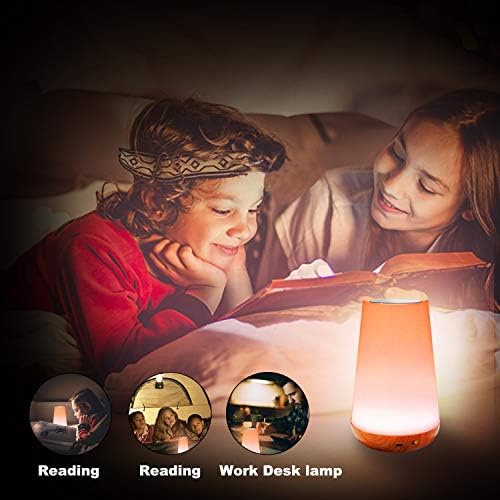 Royfacc LED Night Touch Lamp Lâmpada de cabeceira Lâmpada de mesa para crianças quarto recarregável