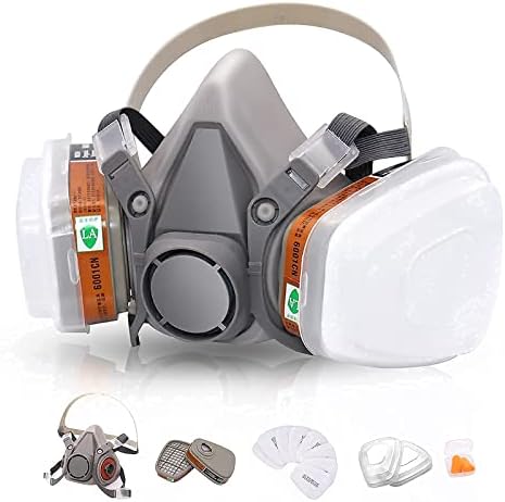 Anunu reutilizável tampa de meia face para respiradores meio respirador de peça facial com filtros contra poeira