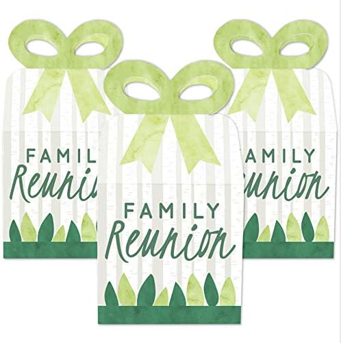 Big Dot of Happiness Family Tree Reunion - Square Favor Gift Caixas - Caixas de arco de festas para encontros familiares
