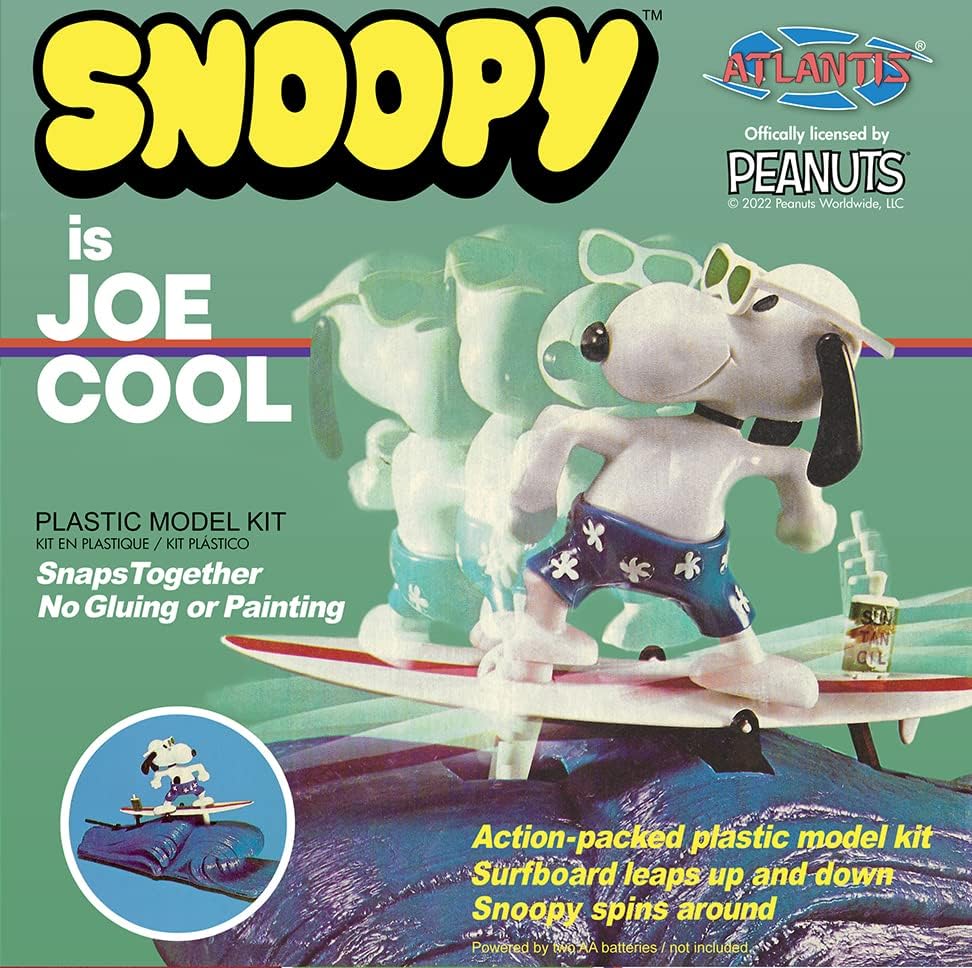 Atlantis Snoopy é Joe Cool Motorized Model Model Kit feito nos EUA