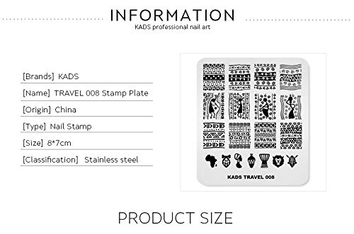 KADS Placa de estampagem de unhas Viagem Modelo de carimbo de unhas DIY Modelo de imagem Manicure Ferramentas