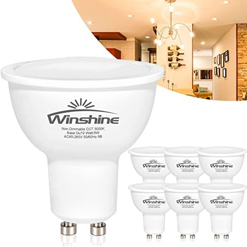 Lâmpadas LED de LED de WinShine 6W GU10, lâmpada LED de 3000k de 50W, lâmpada branca quentes, substituição
