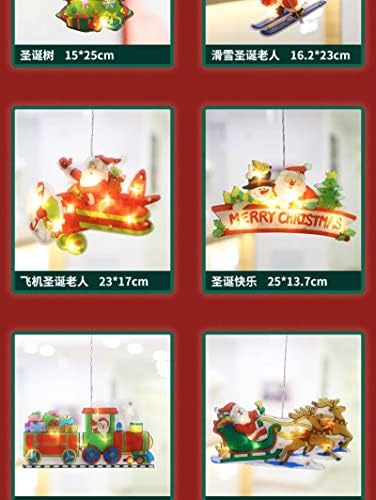LuckyMeet Christmas Luzes decorativas de férias decoração de férias da janela da cena de layout de sucção lâmpada
