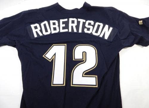 1994-96 Houston Astros Robertson 12 Jogo usou a Marinha Jersey BP 44 06 - Jerseys MLB usada para