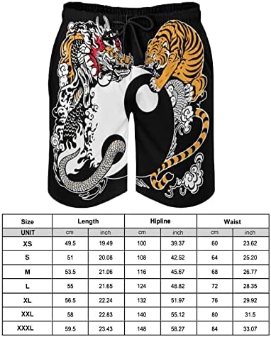 Yin Yang Dragon e Tiger Mens Swim Sworks Shorts de natação rápida Arnequim de banho Shorts de tábua de