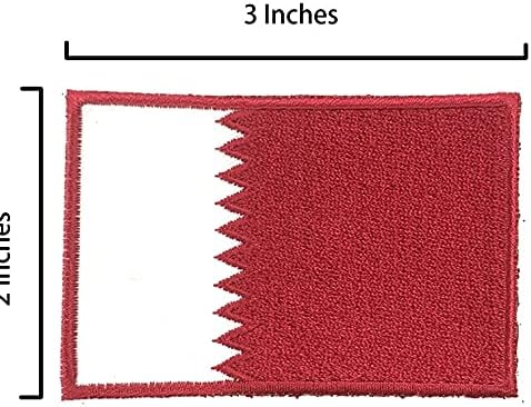 A-One 2 PCS pacote-Bordado de escudo noturno do Qatar+Pino de lapela da bandeira do Qatar, emblema da cidade,