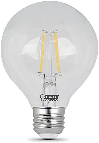 Feit Electric - Filamento de vidro transparente decorativo LED de 40W 40W Bulbo de globo branco macio,