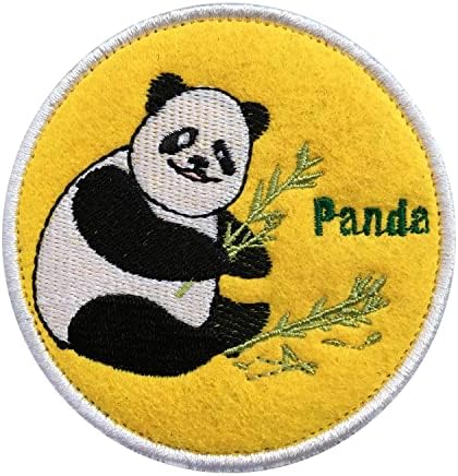 Yzkuang panda bordado patch bordado canteiro tático militar badges emblemas emblema apliques ganchos
