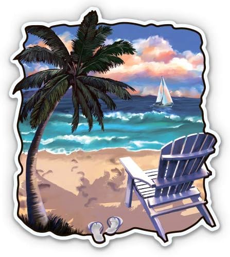 GT Graphics Tropical Beach férias - adesivo de vinil Decalque impermeável