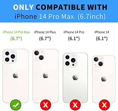 Www para iPhone 14 Pro Max Wallet Case 5G, Suporte MagSafe Charger, capa de telefone de couro PU com