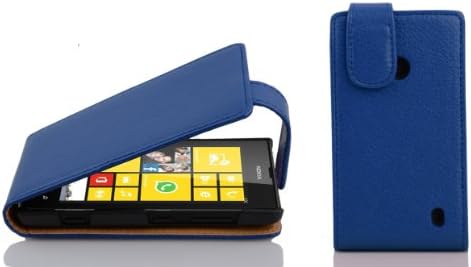 Caso Cadorabo Compatível com Nokia Lumia 520 em Blue Navy - Estilo Flip Style Caso de couro falso estruturado