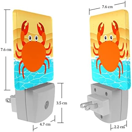 2 Pacote quente Warm LED LED Nightlight Crab Sandy Beach com Dusk-to-Dawn Sensor Compact Nightlight