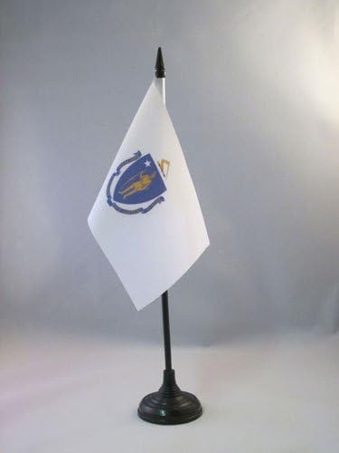 AZ FLAND MASSACHUSETTS Bandeira 4 '' x 6 '' - Estado dos EUA da bandeira da mesa de Massachusetts 15
