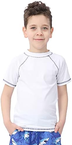 Estamico meninos de manga curta Camisa de guarda -precisão rápida roupas de banho seca upf 50+ Proteção