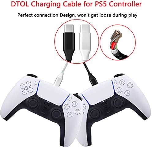 Cabo de carregamento DTOL para o controlador Nintendo Switch PS5, substituição USB C Cord Nylon