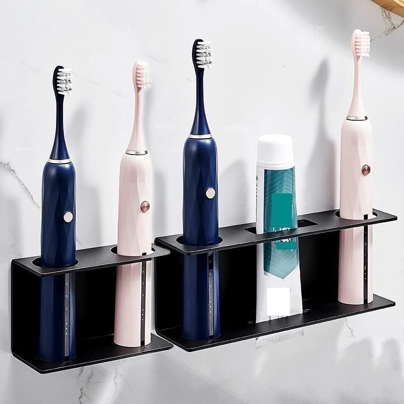 Armazenamento de banheiro de escova de dentes compacto, porco de dentes compacto, suporte de pasta de dente preta