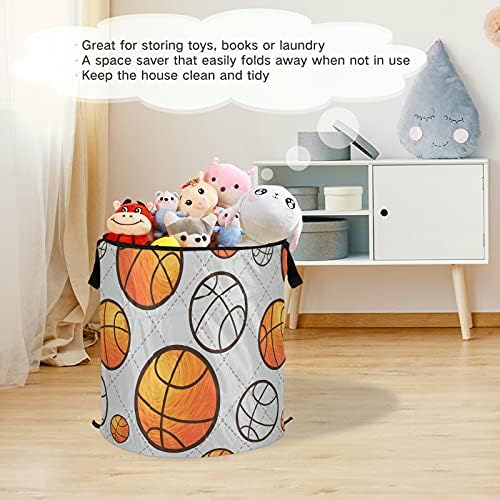 Grade de basquete Pop up Up Laundry Horty com tampa de cesta de armazenamento dobrável Bolsa de lavanderia