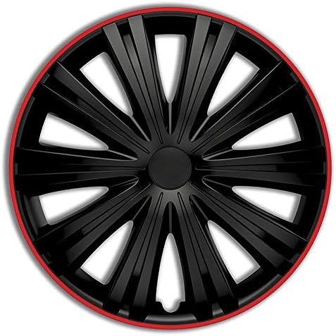 PP 5046BR de estilo automático tampas de roda Giga R de 16 polegadas preto/vermelho