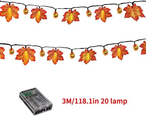 Ação de Graças Caixa de Bateria de Halloween LED Maple Leaf Sub