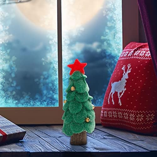 Felts Árvore da árvore de Natal Árvore de Natal com sinos Red Faux Christmas Tree Small Desktop Decoration