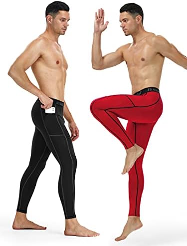 Calças de compressão rúnhit, homens que executam calças justas de perneiras atléticas de yoga ginástica