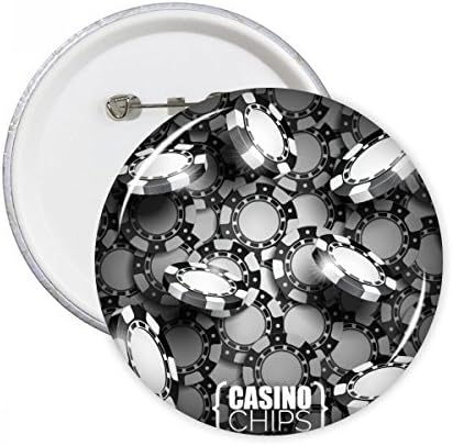 Muitos chips Casino Ilustração Padrão Round Pins Butge Button Button Decoração de acessórios 5pcs
