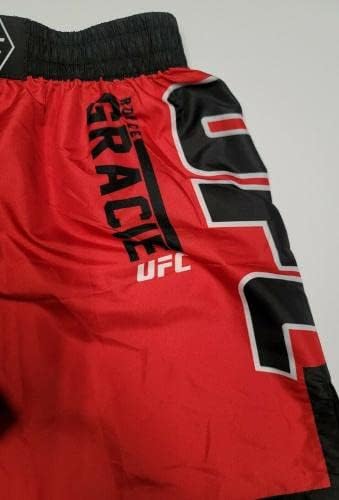 Royce Gracie assinou shorts vermelhos do UFC Pride MMA. JSA - Jerseys e troncos autografados do UFC