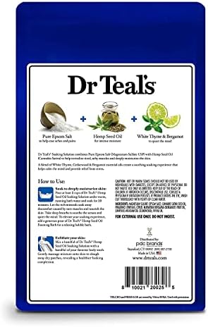 Banho de óleo de óleo de semente de cânhamo do Dr. Teal - Cannabis sativa os óleos essenciais misturam hidrata