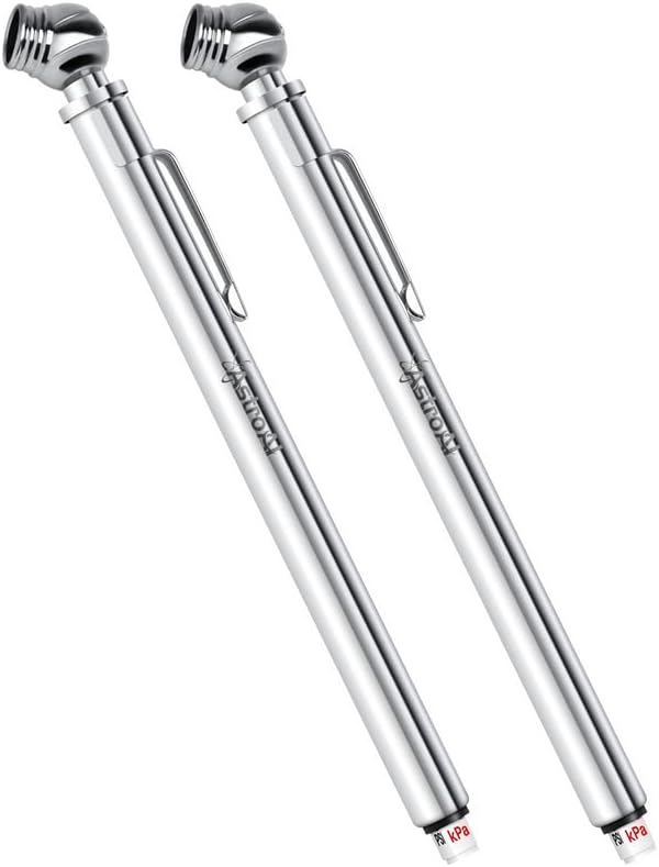 Astroai Lápis Medidor de pressão 2 pacote + medidor de pressão do pneus de lápis Astroai com 4
