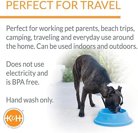 K&H PET Products Coolin 'Pet Bowl 32oz. Azul céu - água fresca fresca para o seu animal de estimação!
