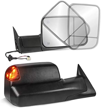 MostPlus Towing Mirror Compatível para 1998-2002 Dodge Ram 1500 2500 3500 Espelho aquecido com LED com luz