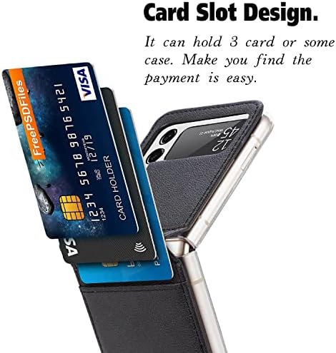 Niuuro para Samsung Galaxy Z Flip 4 Caixa de carteira com suporte de cartão, Lychee Lychee Couather