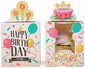 Caixas de cupcakes de aniversário qiqee 60 pacotes de cupcakes individuais cupcake de cupcakes
