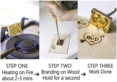 Carimbo de ferro de marca durável personalizada para madeira, marca de selo de couro, preenchimento