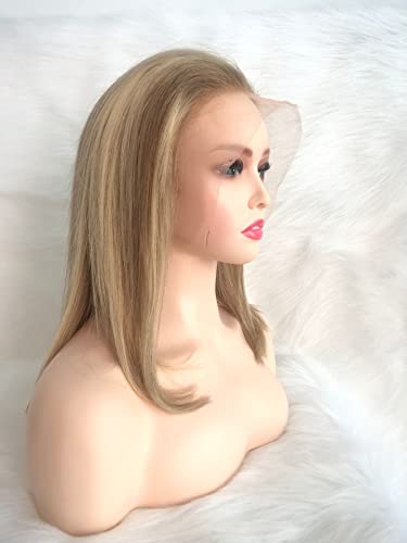 Guanyuwigs 13x4 Destaque reto de renda frontal Hair Human Wig Transparente Wig Ombre 8/613