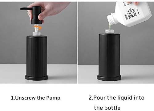 Dispensador de sabão líquido Black Freesternding Aluminium Hand Soap Dispenser 8.45 onças à prova de ferrugem