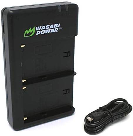 Carregador de bateria USB de potência Wasabi Power para Sony NP-F330, NP-F530, NP-F550, NP-F570, NP-F730, NP-F750,