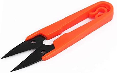 X-Dree laranja alça de plástico vermelha linha de pesca corda de cordas cortador de barbante de costura de costura de costura (Naranja rojo plástico mango